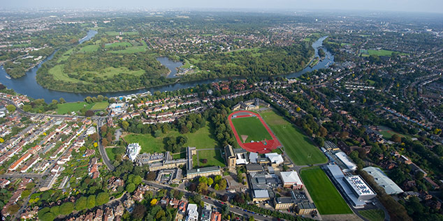 Aerial photo of the campus
